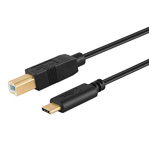 CableCreation 6.6ft Type C to USB 2.0 B Male Printer Cable Compatible MacBook Pro, HP, Canon, Brother, Epson, Dell, Samsung Printers etc, 2M/ Black