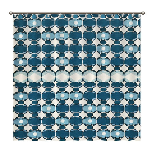 Navy Blue Geometric Pattern Shower Curtains 72x72 Inch Polyester Fabric Bathroom Shower Curtains with Hooks Durable Waterproof Shower Curtains for Bathroom Bathtub Home Decoration