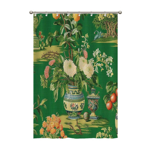 48x72 Inch Shower Curtains Green Red Colorful Chinoiserie Floral Waterproof Fabric Shower Curtain Polyester Fabric with Hooks, Bathroom Curtain Decor, Shower Curtain Sets Machine Washable 48x72 Inch Shower Curtains Green Red Colorful Chinoiserie Floral Waterproof Fabric Shower Curtain Polyester Fabric with Hooks, Bathroom Curtain Decor, Shower Curtain Sets Machine Washable