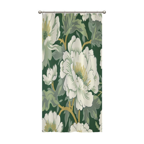 36x72 Inch Shower Curtains Green and White Floral Waterproof Fabric Shower Curtain Polyester Fabric with Hooks, Bathroom Curtain Decor, Shower Curtain Sets Machine Washable 36x72 Inch Shower Curtains Green and White Floral Waterproof Fabric Shower Curtain Polyester Fabric with Hooks, Bathroom Curtain Decor, Shower Curtain Sets Machine Washable