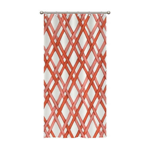 36x72 Inch Shower Curtains Orange and White Geometric Lattice Waterproof Fabric Shower Curtain Polyester Fabric with Hooks, Bathroom Curtain Decor, Shower Curtain Sets Machine Washable