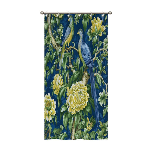 36x72 Inch Shower Curtains Turquoise Green Chinoiserie Floral and Bird Waterproof Fabric Shower Curtain Polyester Fabric with Hooks, Bathroom Curtain Decor, Shower Curtain Sets Machine Washable