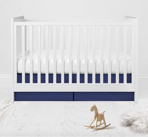 Bacati - Muslin Ikat Stars Toddler Bedding (Crib/Toddler Bed Skirt, Navy)