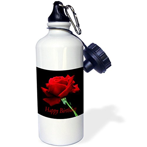 3dRose wb_3657_1"Happy Birthday" Sports Water Bottle, 21 oz, White