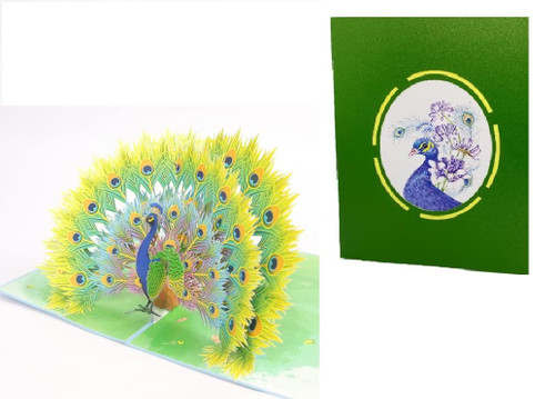 3D Peacock Pop up Card, 3d Animal Birthday Card for Friend, Girlfriend, Wife, Husband Mum, Dad, Grandma, Teacher, Mother Day, Anniversary, Thinking of You, Thank you, A20