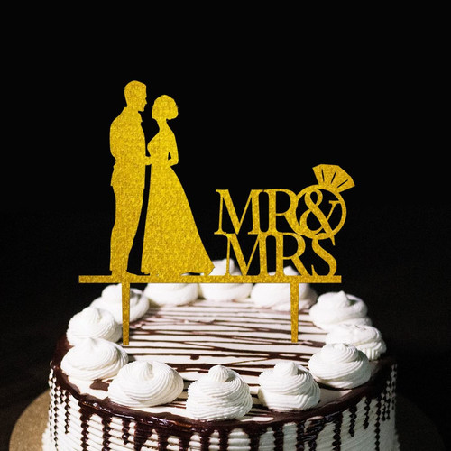 Bride And Groom Cake Toppers Wedding Mr & Mrs Cake Topper Silhouette Romance Customize For Wedding Bridal Shower Party Favors Anniversary Wedding Gifts Gold Bride And Groom Cake Toppers Wedding Mr & Mrs Cake Topper Silhouette Romance Customize For Wedding Bridal Shower Party Favors Anniversary Wedding Gifts Gold
