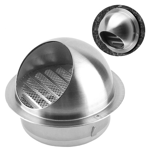 304 Stainless Steel Wall Vent Outlet Round Vent Cover Round Exhaust Grille Louvered Vent with Built-in Screen Mesh Vent Cap 23.6.13 (Size : 70mm(2.8 inch))