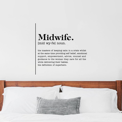 Definition Noun Gift Ideas Custom Wall Decal Funny Noun Definition of Midwife Wall Sticker Motivational Wall Decals for Home Bedroom Living Room Decor Inspirational Religious Gifts 22 Inch