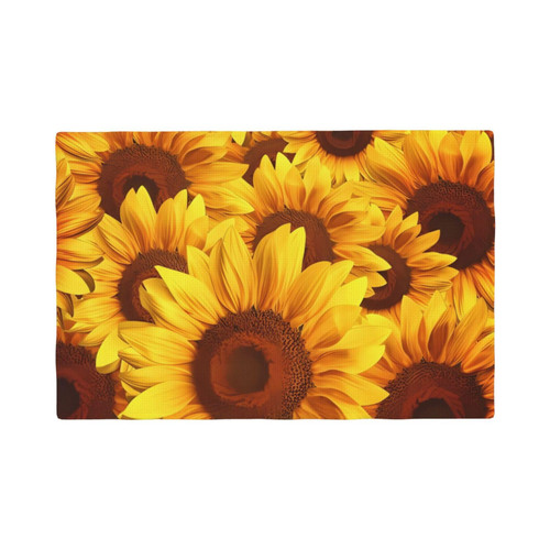 Yellow Sunflower Placemats Set Non-Slip Washable Linen Place Mats Heat Resistant Table Mats 12x18 Inch for Party Kitchen Dining Decoration