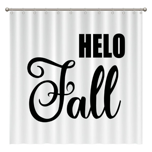 Helo Fall Shower Curtain Autumn Theme Durable Polyester Fabric Bath Curtain Bathroom Sets with 12 Hooks Rustic Farmhouse Halloween Decor Funny Fall Fabric Decorative 72 x 72 Inches