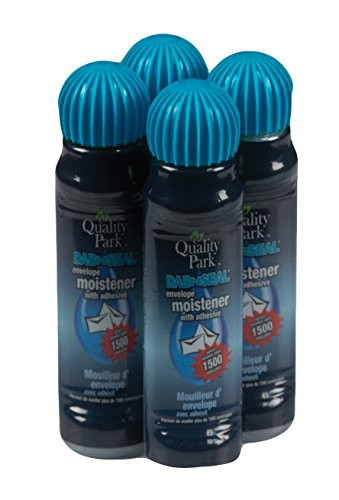 Quality Park Dab-N-Seal Envelope Moistener with Adhesive, 50ML Bottle, 4 Pack (46071)