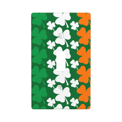 Decorative Single Toggle Switch Wall Plate Patricks Day Irish Flag Polycarbonate Outlet Cover Unbreakable Faceplate