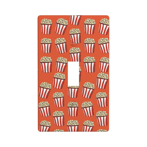 Decorative Single Toggle Switch Wall Plate Funny Orange Popcorn Polycarbonate Outlet Cover Unbreakable Faceplate