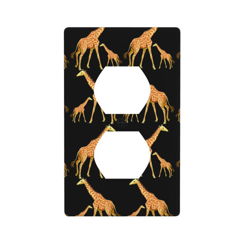 Decorative Wall Plate Switch Plate Giraffe Pattern Mother Love Duplex Electrical Outlet Cover