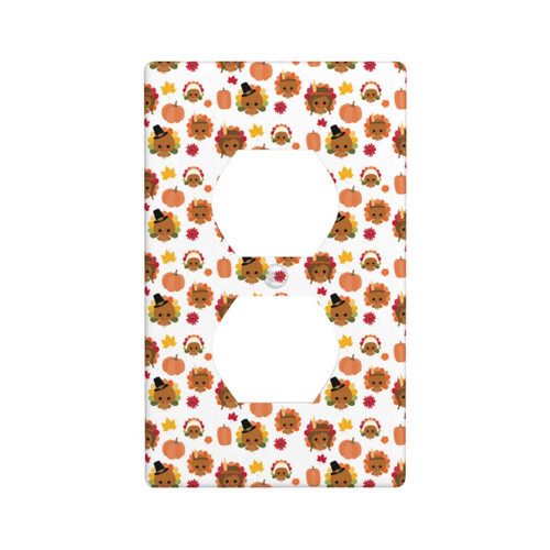 Decorative Wall Plate Switch Plate Thanksgiving Kawaii Turkey Duplex Electrical Outlet Cover
