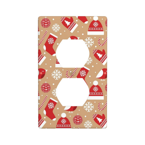 Decorative Wall Plate Switch Plate Christmas Sock Clothes Decoration Duplex Electrical Outlet Cover
