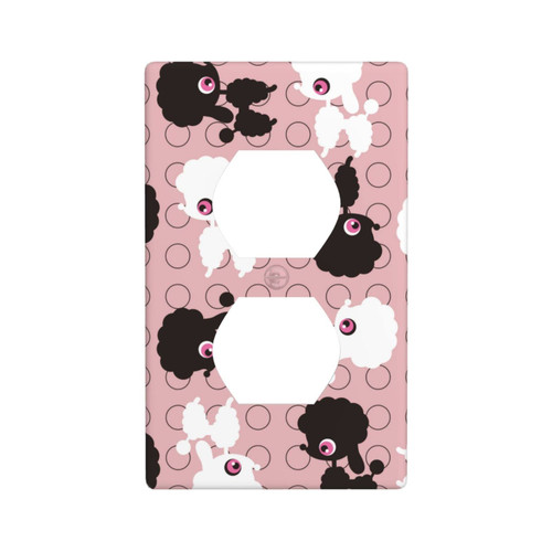 Decorative Wall Plate Switch Plate Senior Poodle Cute Dog Pink Duplex Electrical Outlet Cover