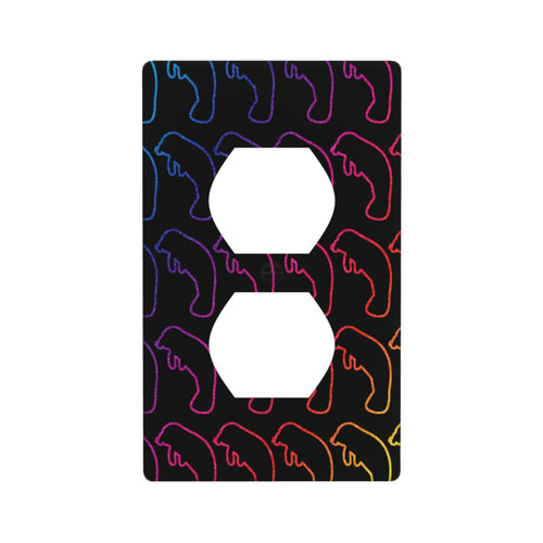 Decorative Wall Plate Switch Plate Retro Neon Sign Manatee Duplex Electrical Outlet Cover