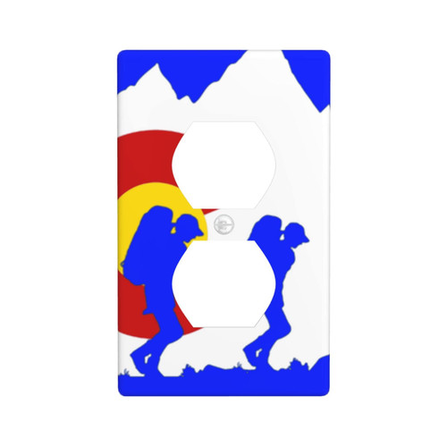 Decorative Wall Plate Switch Plate Colorado State Flag Hiking Duplex Electrical Outlet Cover