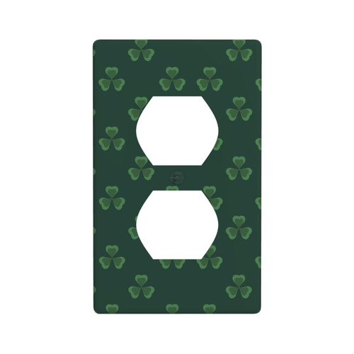 Decorative Wall Plate Switch Plate Green St Patrick Clover Duplex Electrical Outlet Cover