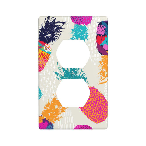 Decorative Wall Plate Switch Plate Retro Summer Pineapple Fruit Duplex Electrical Outlet Cover