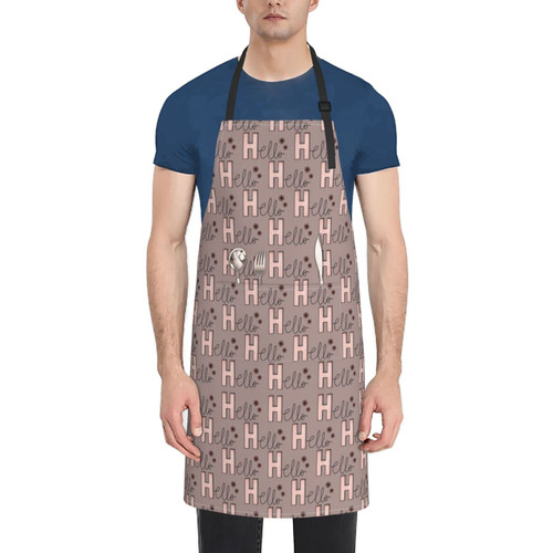 Unisex Bib Apron Hello Spring Flower Waterproof Kitchen Cooking Aprons With 2 Pockets