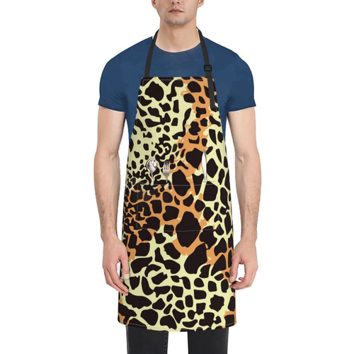 Unisex Bib Apron Colorful Leopard Camouflage Camo Waterproof Kitchen Cooking Aprons With 2 Pockets