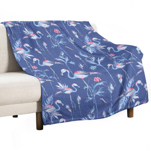 Lurnise Blankets Flamingo Birds Texture Flannel Blanket Cozy Bedding Throw Blankets for Sofa Couch Chair Office 40"x50"