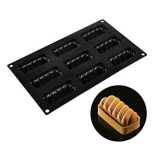 9 Cavity Spiral Shape Silicone Cake Mold For Baking Decorating Tools Jelly Mousse Dessert Mould Forms ZXCVB (Color : Random color)