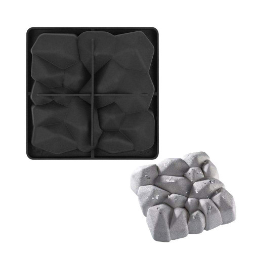 LYNLYN Square Stone Shapes 3D Silicone Cake Mould Mousse Mold Dessert Bakeware Pan Cake Decorating Mold Liyannan (Color : Random Color)