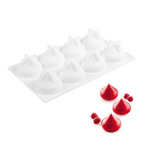 LYNLYN 8 Cavity Bun Shape Mousse Cake Mold Silicone Mold for Baking Bakeware Mould Decorating Tools Liyannan (Color : Random Color)