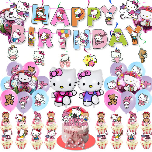 Kitty Birthday Decorations Cartoon Party Supplies Include Happy Birthday Banner, Cake Topper, Balloons, Cupcake Toppers, Foil Balloon, Hanging Swirls,Kitty Party Decorations for Girls Kitty Birthday Decorations Cartoon Party Supplies Include Happy Birthday Banner, Cake Topper, Balloons, Cupcake Toppers, Foil Balloon, Hanging Swirls,Kitty Party Decorations for Girls