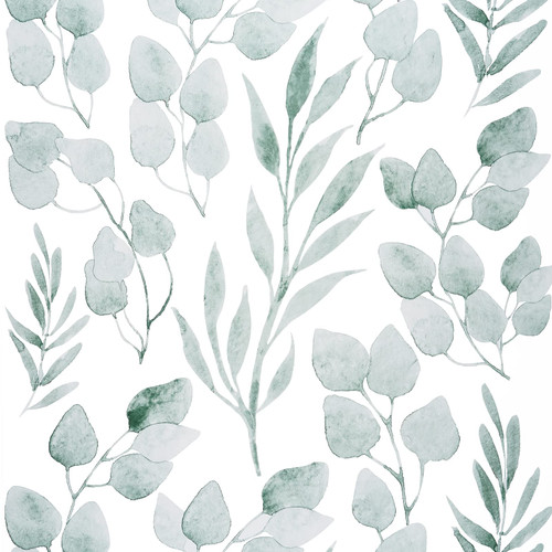 Caltero Green Leaf Wallpaper Floral Wallpaper Peel and Stick Wallpaper 17.7" x 197" Self Adhesive Removable Wallpaper Green Wallpaper Floral Contact Paper for Cabinets Bedroom Wall Decor