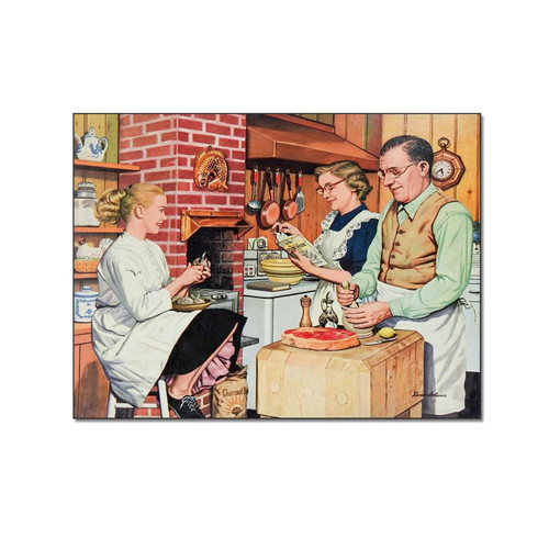 THAELY Art Poster Stevan Dohanos - Home Cooking Vintage Painting Canvas Wall Decor Canvas Painting Wall Art Poster for Bedroom Living Room Decor 8x10inch(20x26cm) Unframe-style