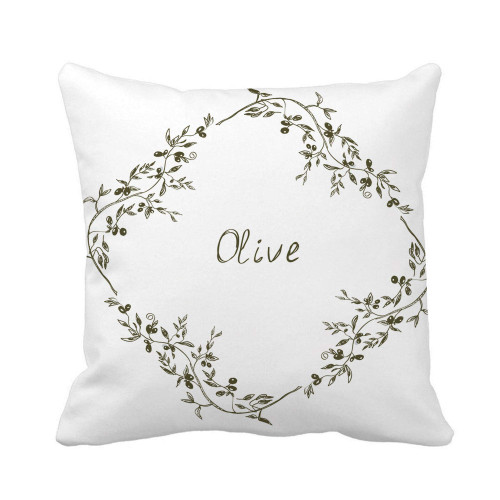 Awowee Throw Pillow Cover Green Branch Olive Leaf Italy Mediterranean Oil Tree Greece 16x16 Inches Pillowcase Home Decorative Square Pillow Case Cushion Cover