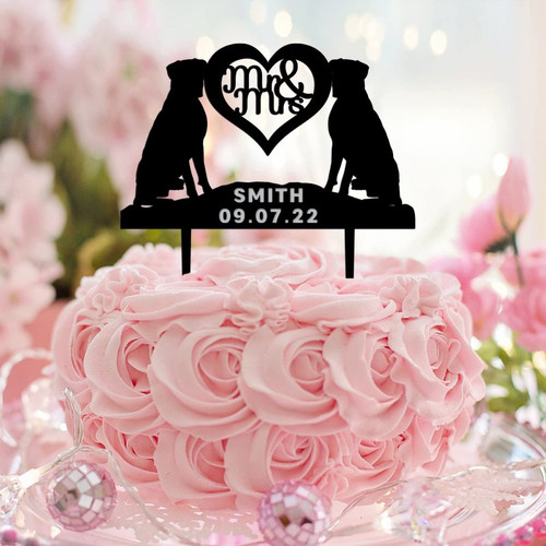 Country Mr And Mrs Rustic Wedding Engagement Cake Topper Silhouette Mr & Mrs Silhouette Cake Toppers Custom For Engagement Bride to Be Party Decorations Wedding Gifts For Couple Acrylic Black