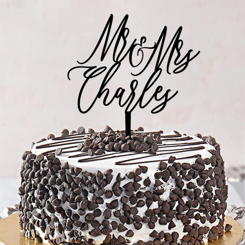 Personalized Mr & Mrs Wedding Cake Toppers Acrylic Black Silhouette Mr & Mrs Silhouette Romantic Cake Toppers For Wedding Bridal Shower Cake Decorations Engagement Gifts For Couple