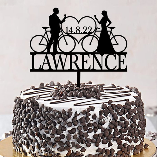 Rustic Mr And Mrs Rustic Wedding Engagement Cake Toppers Silhouette Bride And Groom Cake Toppers Custom For Wedding Anniversary Party Decor Wedding Gifts For Couple Acrylic Black