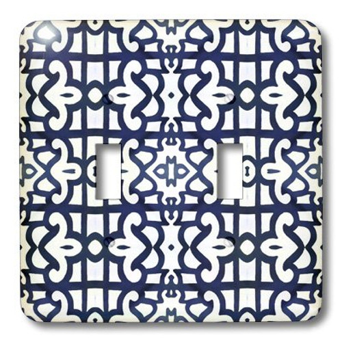 3dRose LLC lsp_29752_2 Abstract Fleur De Lis In Blue, Double Toggle Switch 3dRose LLC lsp_29752_2 Abstract Fleur De Lis In Blue, Double Toggle Switch
