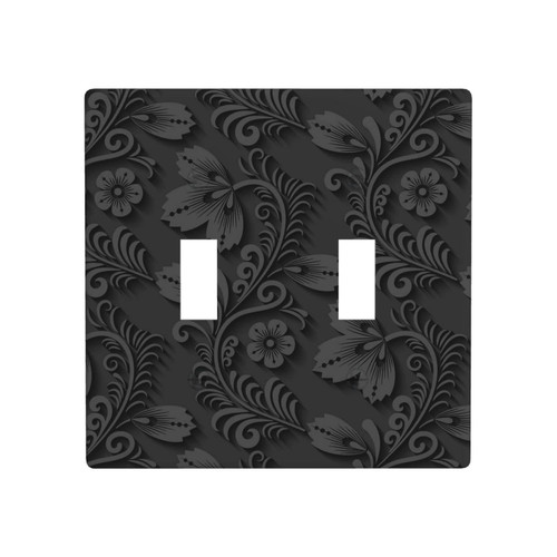 QIUWIOV Black Floral 2 Gang Toggle Light Switch Cover Decorative Plastic Wall Plates for Electrical Outlet Plate Covers Kid Bedroom Decor, 10872 QIUWIOV Black Floral 2 Gang Toggle Light Switch Cover Decorative Plastic Wall Plates for Electrical Outlet Plate Covers Kid Bedroom Decor, 10872