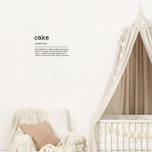 Cake Dictionary Definition Noun Wall Decal Stickers for Kitchen Dining Bathroom Living Room Office Wall Art Vinyl Decals Peel and Stick 40in