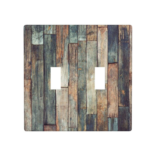 Farmhouse Wood Board Double Toggle Light Switch Cover Decorative Rustic for Bedrooms Bathrooms Kitchen Standard Size 2 Gang 4.5" x 4.5" Farmhouse Wood Board Double Toggle Light Switch Cover Decorative Rustic for Bedrooms Bathrooms Kitchen Standard Size 2 Gang 4.5" x 4.5"