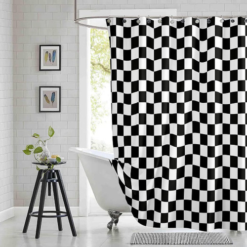 BFIVEANTE Black and White Shower Curtain,Checkered Flag Racing Race Car Flag,Fabric Bath Curtain for Bathroom,Waterproof Curtains for Bathroom,Shower Curtain with Hook,72"X72" BFIVEANTE Black and White Shower Curtain,Checkered Flag Racing Race Car Flag,Fabric Bath Curtain for Bathroom,Waterproof Curtains for Bathroom,Shower Curtain with Hook,72"X72"