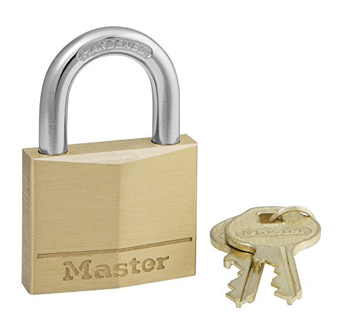 Master Lock 140D Solid Brass Keyed Different Padlock with 1-9/16-Inch Wide Body, 1/4-Inch Shackle