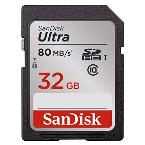 SanDisk 32GB Ultra Class 10 SDHC UHS-I Memory Card Up to 80MB, Grey/Black (SDSDUNC-032G-GN6IN)