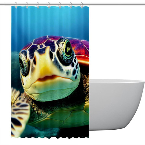Polyester Fabric Waterproof Shower Curtain or Liner Bath Stall Size Sea Turtle Swimming in Sea Hotel Bathroom Curtains with Grommets, 48x72 Polyester Fabric Waterproof Shower Curtain or Liner Bath Stall Size Sea Turtle Swimming in Sea Hotel Bathroom Curtains with Grommets, 48x72