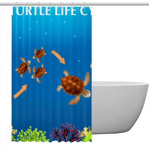 Polyester Fabric Waterproof Shower Curtain or Liner Bath Stall Size Life Cycle Sea Turtles Hotel Bathroom Curtains with Grommets, 36x72 Polyester Fabric Waterproof Shower Curtain or Liner Bath Stall Size Life Cycle Sea Turtles Hotel Bathroom Curtains with Grommets, 36x72