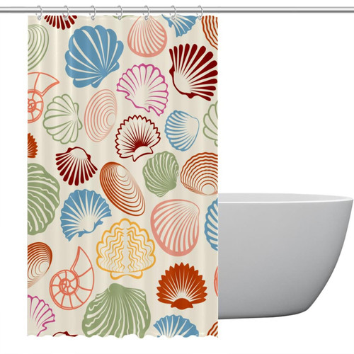Polyester Fabric Waterproof Shower Curtain or Liner Bath Stall Size Colorful Sea Shells Hotel Bathroom Curtains with Grommets, 48x72 Polyester Fabric Waterproof Shower Curtain or Liner Bath Stall Size Colorful Sea Shells Hotel Bathroom Curtains with Grommets, 48x72