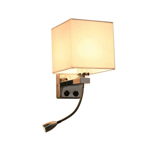 OUUED European Wall Light Creative European Modern Minimalist Style Wall Lamp LED Cloth Reading Lamp Living Room Bedroom Bedside Hotel Balcony Hallway Wall Lamp Cloth Lamp Shade