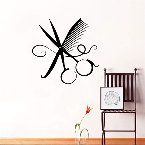 RTYUIHN Fashion Barbershop Wall Art Stickers Wall Stickers Hair Salon PVC Wallpaper murals Barber Hairstyle Poster Wall Stickers